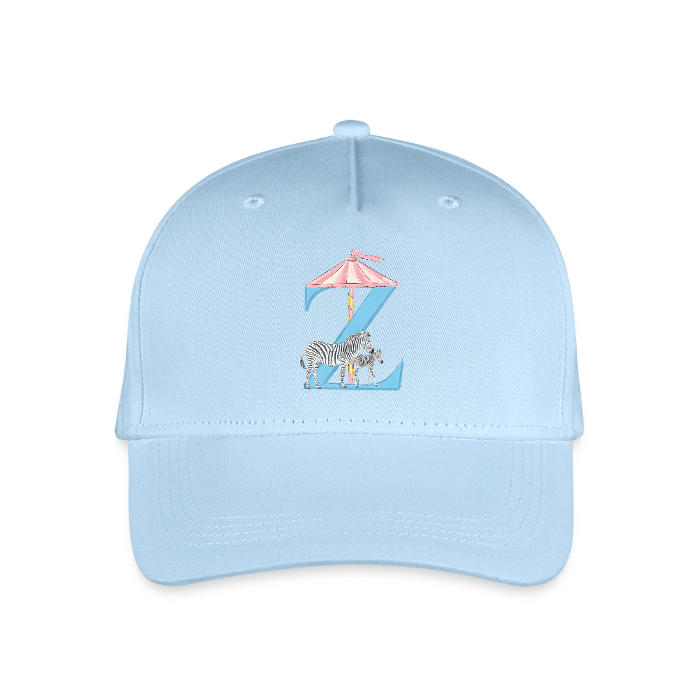 Kinder Snapback Cap personalisiert –  mit Anfangsbuchstaben "Z" - Hellblau