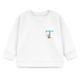 Baby Sweatshirt personalisiert – Bio-Baumwolle Buchstabe "T" - Weiß