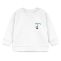 Baby Sweatshirt personalisiert – Bio-Baumwolle Buchstabe "T" - Weiß