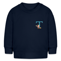 Baby Sweatshirt personalisiert – Bio-Baumwolle Buchstabe "T" - Navy