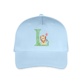 Kinder Snapback Cap personalisiert –  mit Anfangsbuchstaben "L" - Hellblau