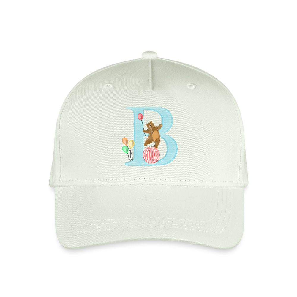 Kinder Snapback Cap personalisiert –  mit Anfangsbuchstaben "B" - Helles Mintgrün