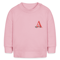 Baby Sweatshirt personalisiert – Bio-Baumwolle Buchstabe "A" - Hellrosa