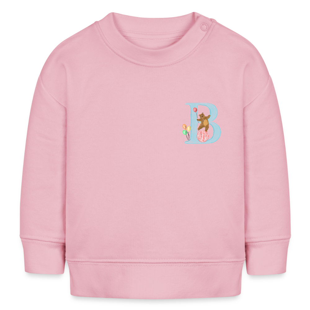 Baby Sweatshirt personalisiert – Bio-Baumwolle Buchstabe "B" - Hellrosa