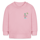 Baby Sweatshirt personalisiert – Bio-Baumwolle Buchstabe "F" - Hellrosa
