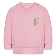 Baby Sweatshirt personalisiert – Bio-Baumwolle Buchstabe "F" - Hellrosa