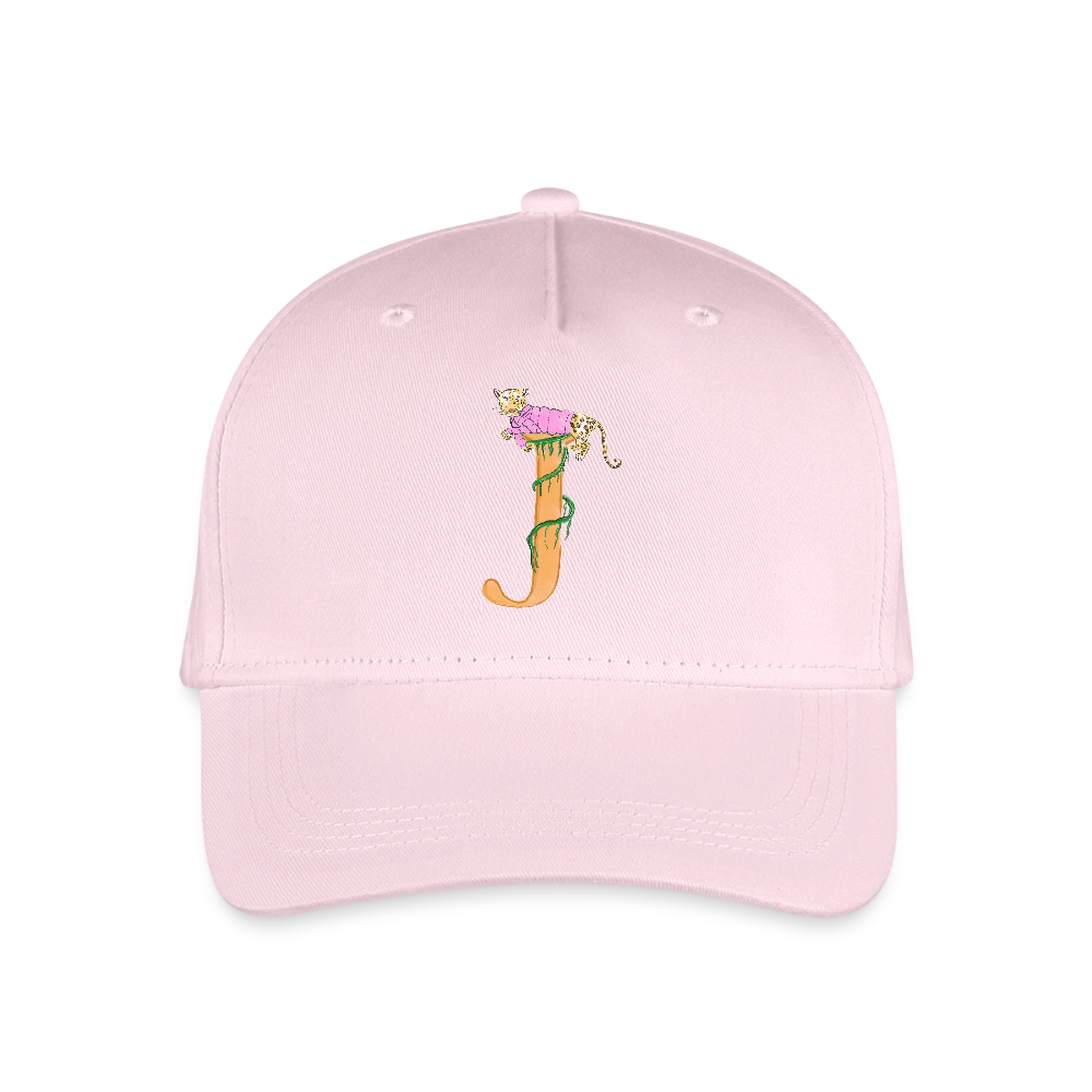 Kinder Snapback Cap personalisiert –  mit Anfangsbuchstaben "J" Rosa - Hellrosa