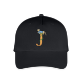 Kinder Snapback Cap personalisiert –  mit Anfangsbuchstaben "J" Blau - Schwarz