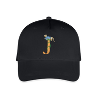 Kinder Snapback Cap personalisiert –  mit Anfangsbuchstaben "J" Blau - Schwarz