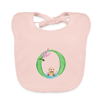 Baby Lätzchen personalisiert – Bio-Baumwolle mit Buchstabe "O" 🌱🍼 - Rose