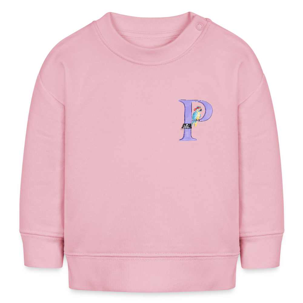 Baby Sweatshirt personalisiert – Bio-Baumwolle Buchstabe "P" - Hellrosa