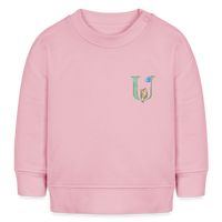 Baby Sweatshirt personalisiert – Bio-Baumwolle Buchstabe "U" - Hellrosa