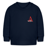 Baby Sweatshirt personalisiert – Bio-Baumwolle Buchstabe "A" - Navy