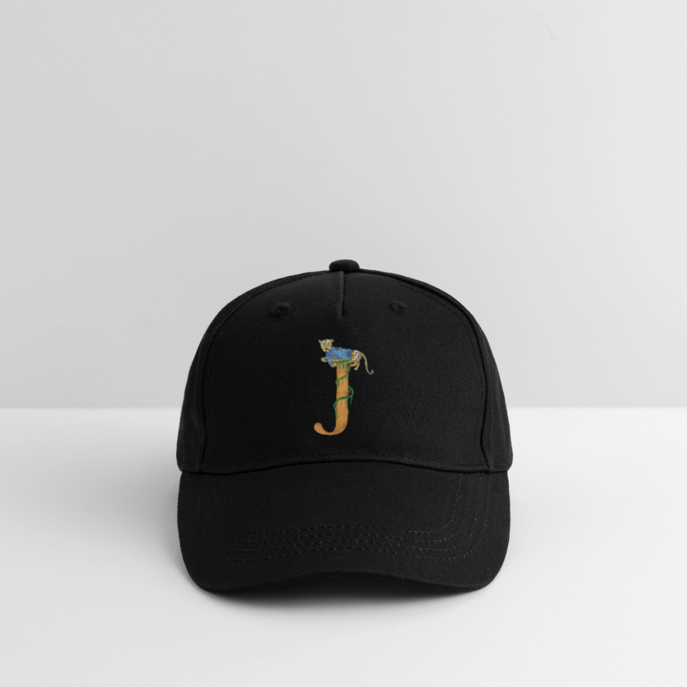 Kinder Snapback Cap personalisiert –  mit Anfangsbuchstaben "J" Blau - Schwarz