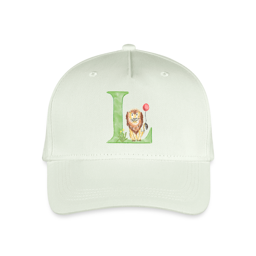 Kinder Snapback Cap personalisiert –  mit Anfangsbuchstaben "L" - Helles Mintgrün