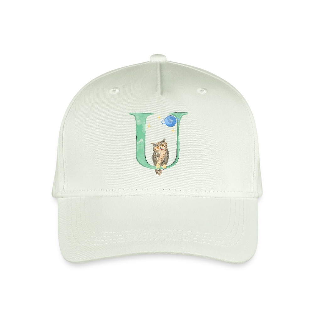 Kinder Snapback Cap personalisiert –  mit Anfangsbuchstaben "U" - Helles Mintgrün