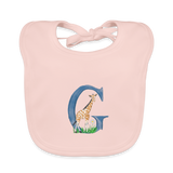 Baby Lätzchen personalisiert – Bio-Baumwolle mit Buchstabe "G" - Rose