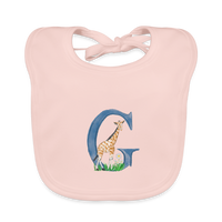 Baby Lätzchen personalisiert – Bio-Baumwolle mit Buchstabe "G" - Rose