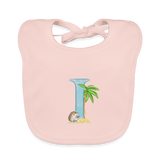 Baby Lätzchen personalisiert – Bio-Baumwolle mit Buchstabe "I" 🌱🍼 - Rose