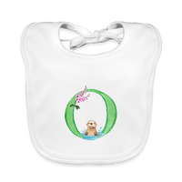 Baby Lätzchen personalisiert – Bio-Baumwolle mit Buchstabe "O" 🌱🍼 - Weiß