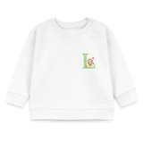 Baby Sweatshirt personalisiert – Bio-Baumwolle Buchstabe "L" - Weiß