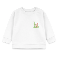 Baby Sweatshirt personalisiert – Bio-Baumwolle Buchstabe "L" - Weiß
