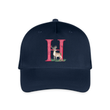 Kinder Snapback Cap personalisiert –  mit Anfangsbuchstaben "H" Hirsch - Navy