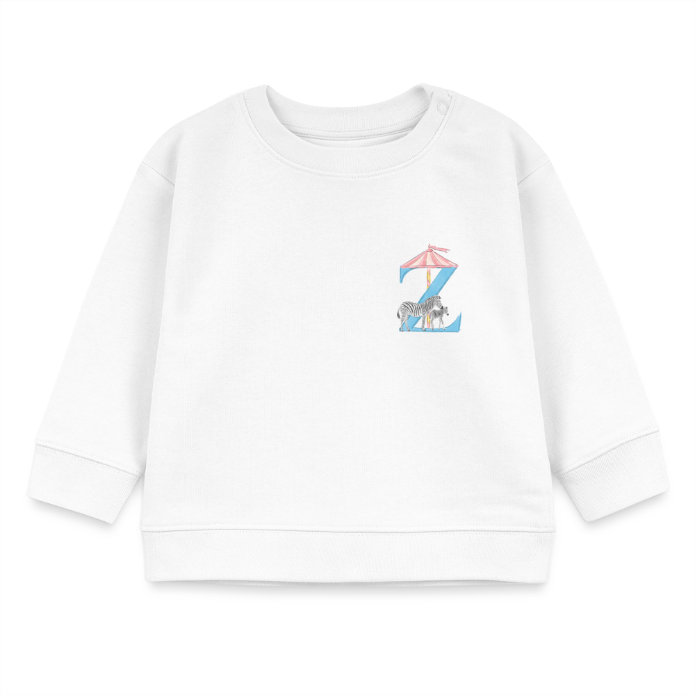 Baby Sweatshirt personalisiert – Bio-Baumwolle Buchstabe "Z" - Weiß