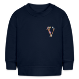 Baby Sweatshirt personalisiert – Bio-Baumwolle Buchstabe "V" - Navy