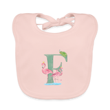 Baby Lätzchen personalisiert – Bio-Baumwolle mit Buchstabe "F" 🌱🍼 - Rose