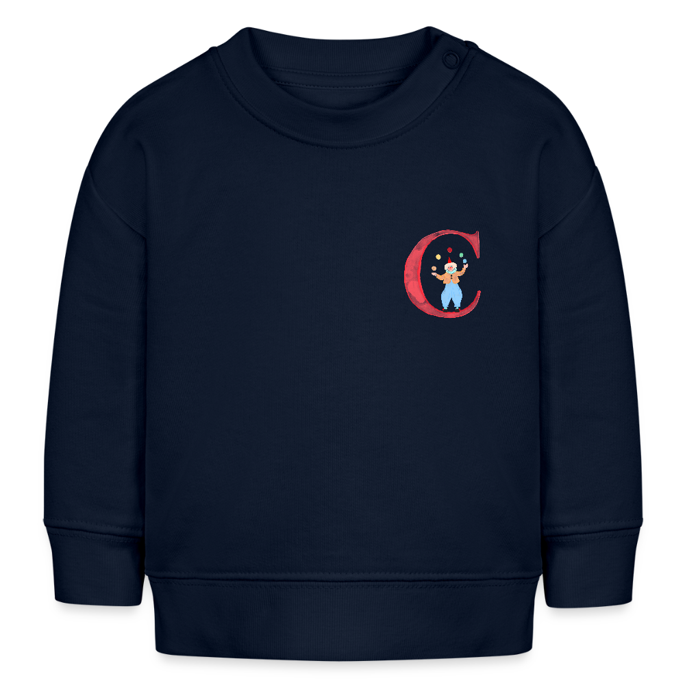 Baby Sweatshirt personalisiert – Bio-Baumwolle Buchstabe "C" - Navy