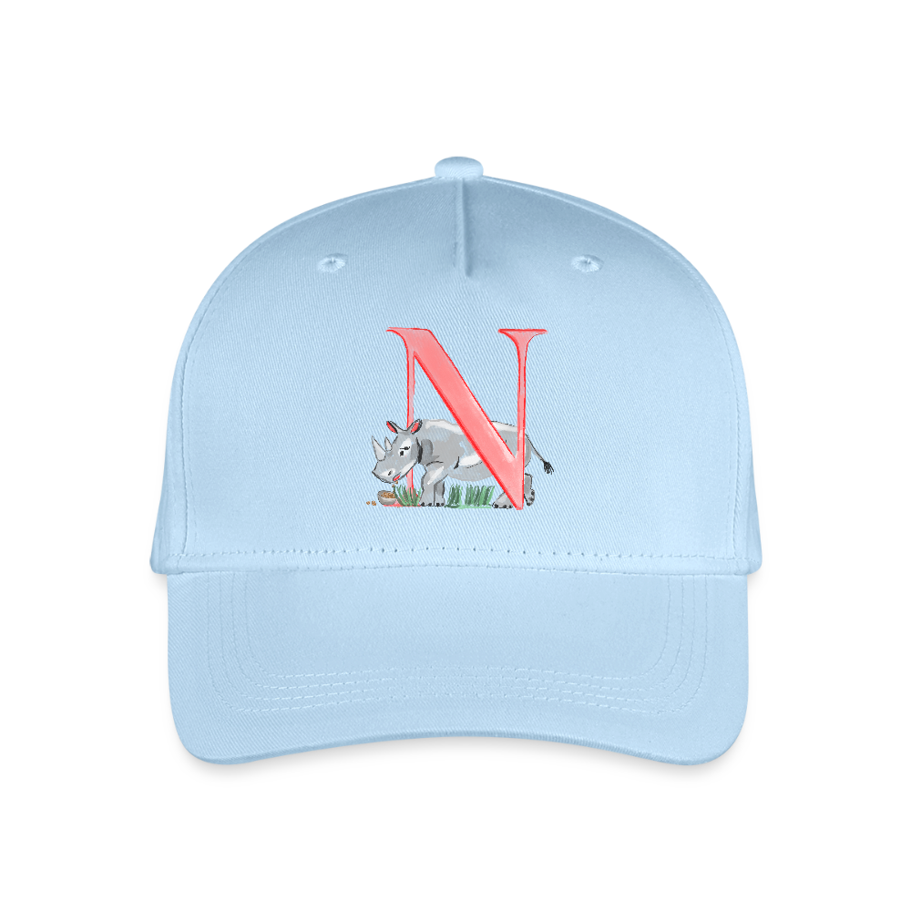 Kinder Snapback Cap personalisiert –  mit Anfangsbuchstaben "N" - Hellblau