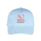 Kinder Snapback Cap personalisiert –  mit Anfangsbuchstaben "N" - Hellblau
