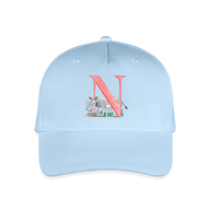 Kinder Snapback Cap personalisiert –  mit Anfangsbuchstaben "N" - Hellblau