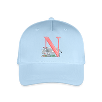 Kinder Snapback Cap personalisiert –  mit Anfangsbuchstaben "N" - Hellblau