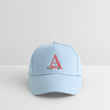 Kinder Snapback Cap personalisiert –  mit Anfangsbuchstaben "A" - Hellblau