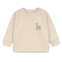 Baby Sweatshirt personalisiert – Bio-Baumwolle Buchstabe "L" - Weißgrau