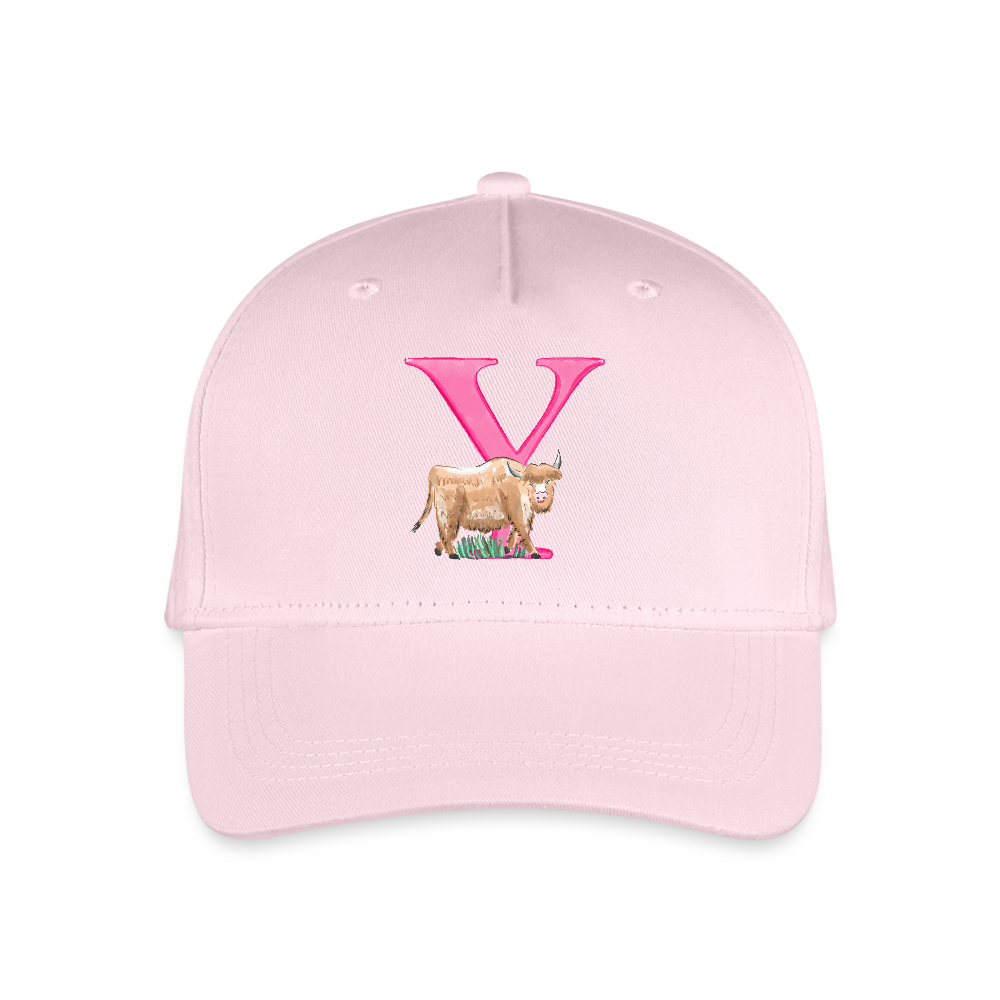 Kinder Snapback Cap personalisiert –  mit Anfangsbuchstaben "Y" - Hellrosa