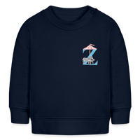 Baby Sweatshirt personalisiert – Bio-Baumwolle Buchstabe "Z" - Navy