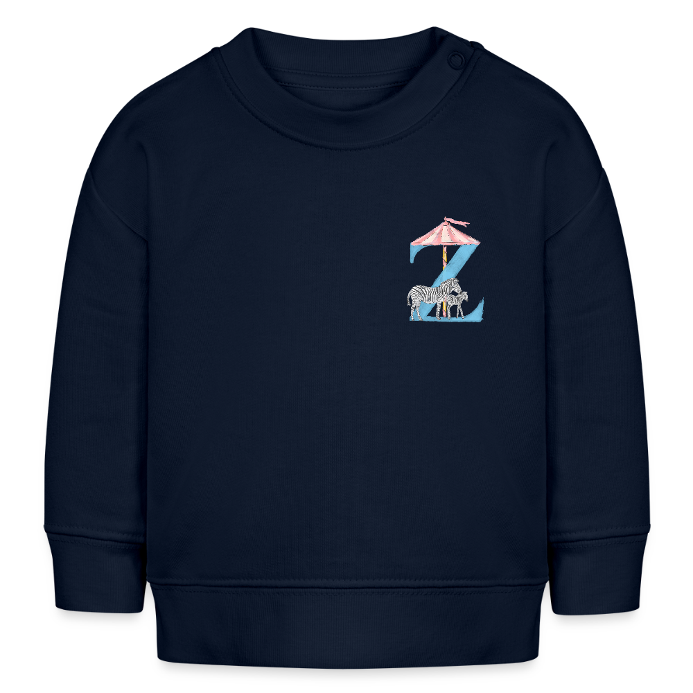Baby Sweatshirt personalisiert – Bio-Baumwolle Buchstabe "Z" - Navy