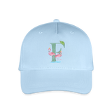 Kinder Snapback Cap personalisiert –  mit Anfangsbuchstaben "F" - Hellblau