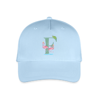 Kinder Snapback Cap personalisiert –  mit Anfangsbuchstaben "F" - Hellblau