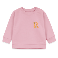 Baby Sweatshirt personalisiert – Bio-Baumwolle Buchstabe "R" - Hellrosa