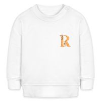 Baby Sweatshirt personalisiert – Bio-Baumwolle Buchstabe "R" - Weiß