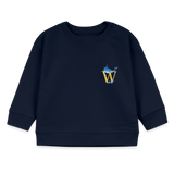 Baby Sweatshirt personalisiert – Bio-Baumwolle Buchstabe "W" - Navy