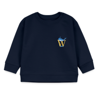 Baby Sweatshirt personalisiert – Bio-Baumwolle Buchstabe "W" - Navy
