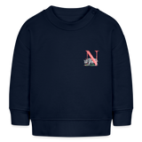 Baby Sweatshirt personalisiert – Bio-Baumwolle Buchstabe "N" - Navy