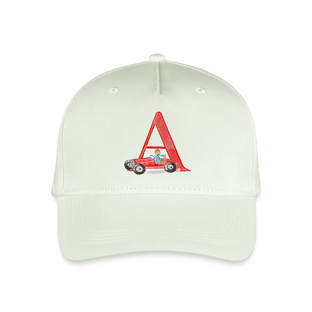 Kinder Snapback Cap personalisiert –  mit Anfangsbuchstaben "A" - Helles Mintgrün