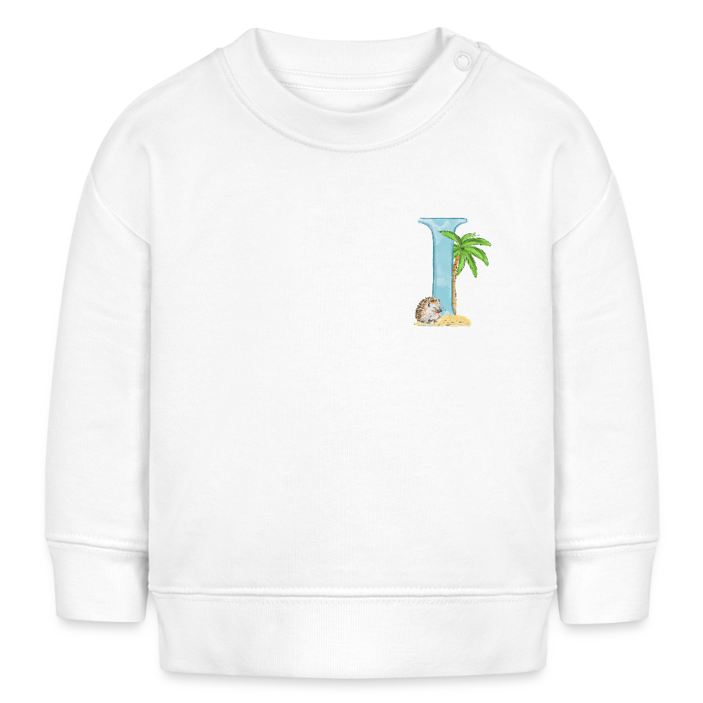 Baby Sweatshirt personalisiert – Bio-Baumwolle Buchstabe "I" - Weiß