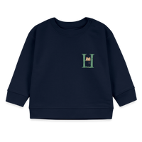 Baby Sweatshirt personalisiert – Bio-Baumwolle Buchstabe "H" Huhn - Navy